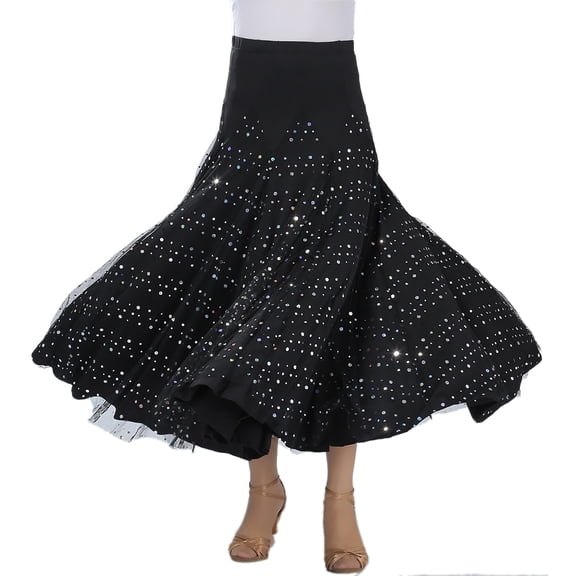 Long Folklorico Modern Waltz Flamenco Ballroom Dance Practice Skirts