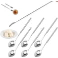thumbnail image 1 of Long Fork Prank Retractable - 8.5 to 24" Telescopic Extended Comically Long Spoon Set, Stainless Steel Expandable Handle Cutlery Tableware, Extendable Dinner Dessert BBQ Fruit Telescoping Fork, 1 of 7