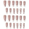 thumbnail image 1 of Long French Striped Nails for Women - 24 Piece Press-On Nail Set for Elegant, 1 of 6
