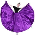 thumbnail image 1 of Long Full Circle Satin Maxi Flowy Swing Dance Cosplay Skirt Ladies Adult, 1 of 5