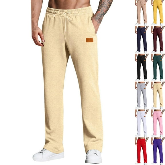 Long Full Length Sweatpants for Men Casual Lightweight Mens Sport Athletic Pants Quick Dry Soft Casual Comfortable Sports Pants Elastic Waist Athleisure Daily Wear