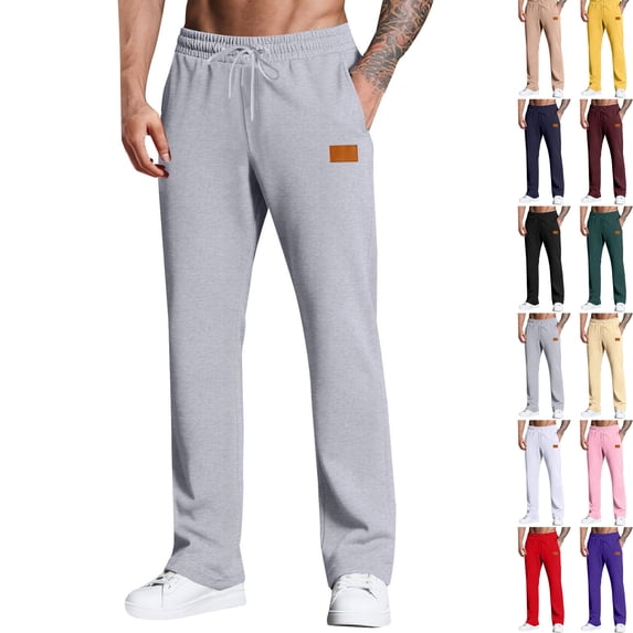 Long Full Length Sweatpants for Men Casual Lightweight Mens Sport Athletic Pants Quick Dry Soft Casual Comfortable Sports Pants Elastic Waist Athleisure Daily Wear