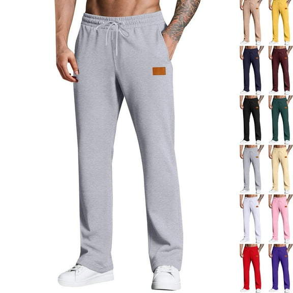 Long Full Length Sweatpants for Men Casual Lightweight Mens Sport Athletic Pants Quick Dry Soft Casual Comfortable Sports Pants Elastic Waist Athleisure Daily Wear