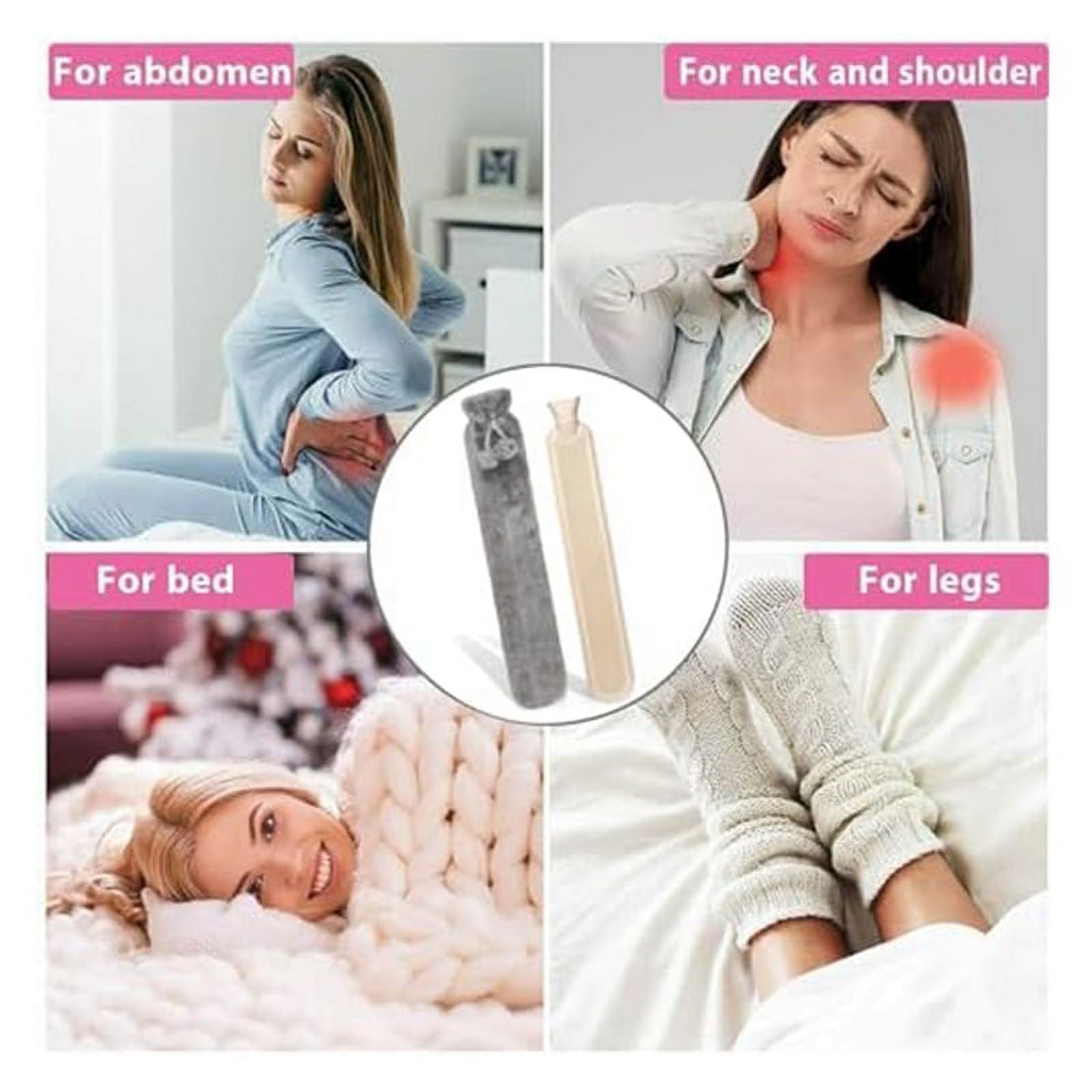 Long Fully Body Hot Water Bottle with Cover, Hot Water Bag for Pain