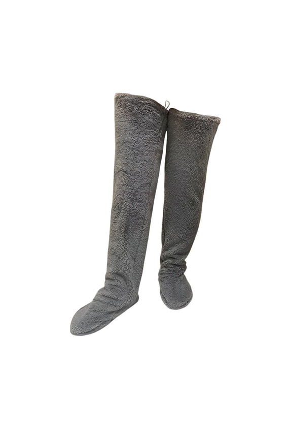 Long Fuzzy Socks over Knee High Plush Slipper Soft Polyester Material for Women Winter Home Sleeping
