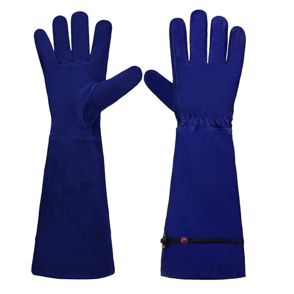 Long Garden Gloves for Women Man, Thorn Proof Rose Pruning Cowhide Leather Garden Gloves for Cactus, Rose and More - XL