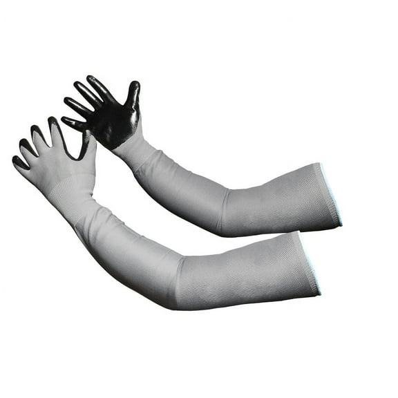 Long Gardening Gloves, Extended Sleeves, No-Slip Grip, Strong Durable Garden Work Glove, Protective Flexible Sleeve, Extended Cuff, Women/Men, 1 Pair - Gray
