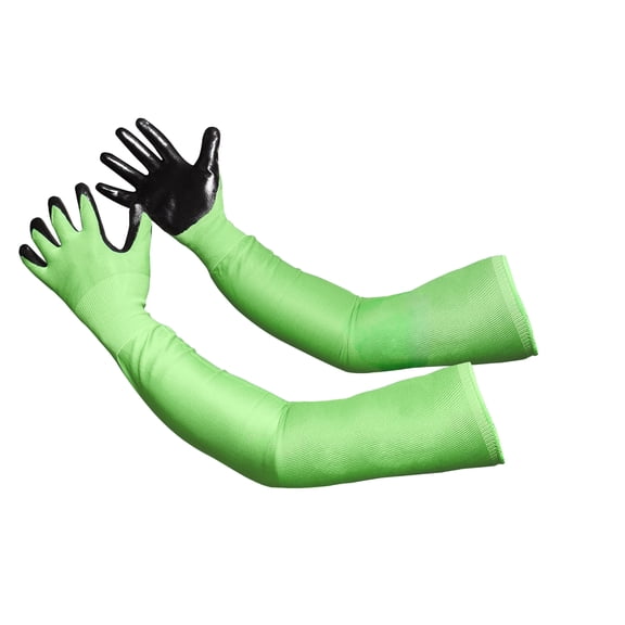 Long Gardening Gloves, Extended Sleeves, No-Slip Grip, Strong Durable Garden Work Glove, Protective Flexible Sleeve, Extended Cuff, Women/Men, 1 Pair - Green