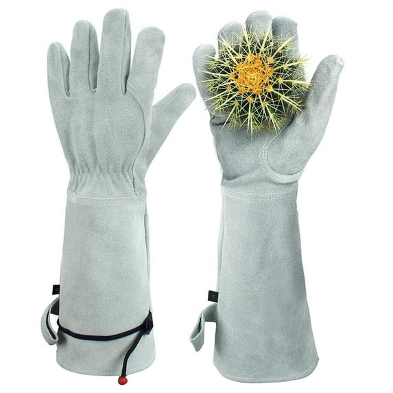 Long-Gardening-Gloves Women/Men-Thorn proof Rose Pruning Heavy Duty Gauntlet-M