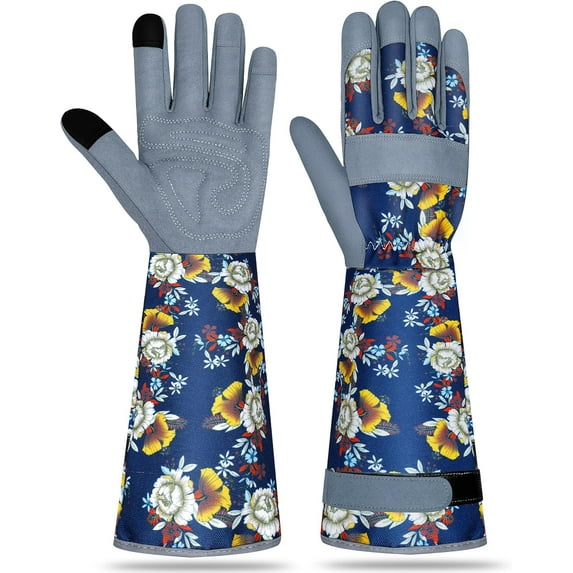 Long Gardening Gloves for Women Thorn Proof Leather Garden Gloves Breathable Working Gloves for Women Yard Outdoor