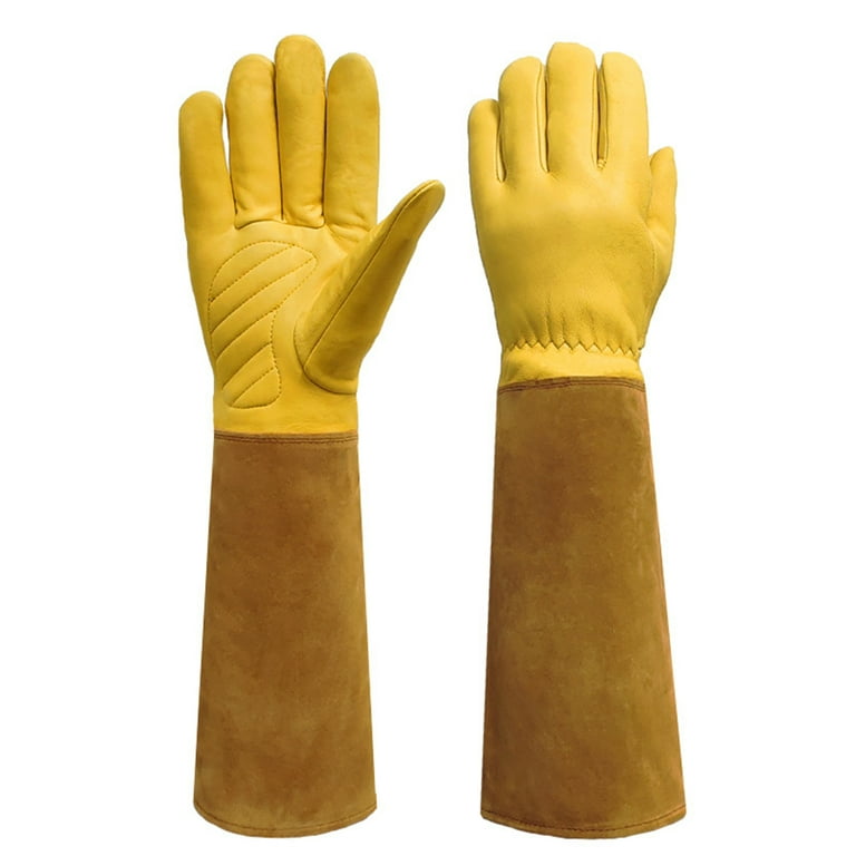 Long Gardening Gloves for Women Thorn Proof,Rose Pruning Cowhide