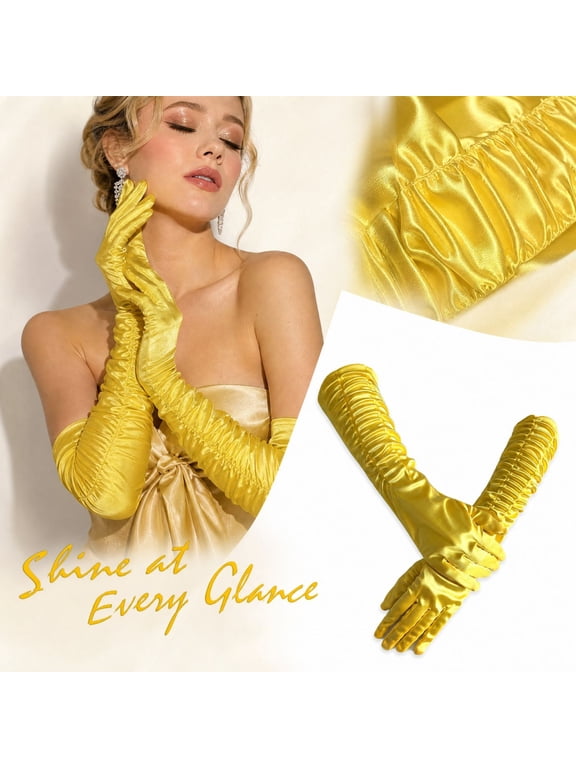 Long Gloves Costume Women Long Satin Opera Gloves Elbow Length