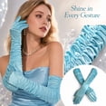 thumbnail image 1 of Long Gloves Costume Women Long Satin Opera Gloves Elbow Length, 1 of 4