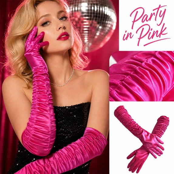 Long Gloves Costume Women Long Satin Opera Gloves Elbow Length