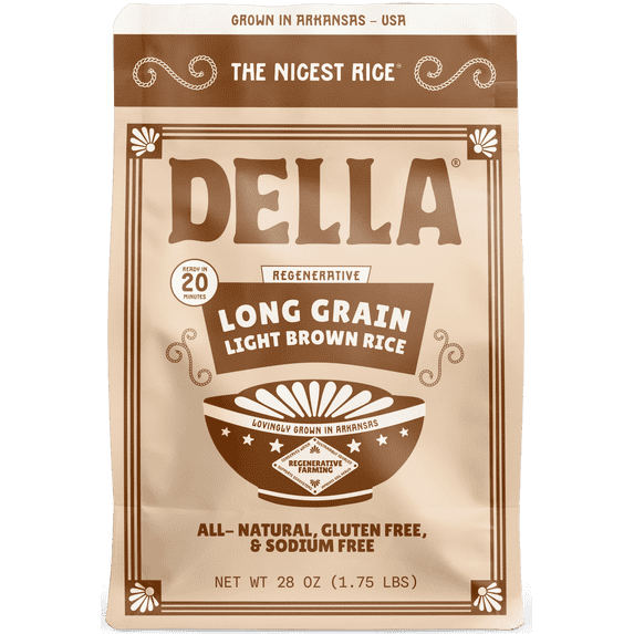 Della Long Grain Light Brown Rice – Regenerative, 28oz
