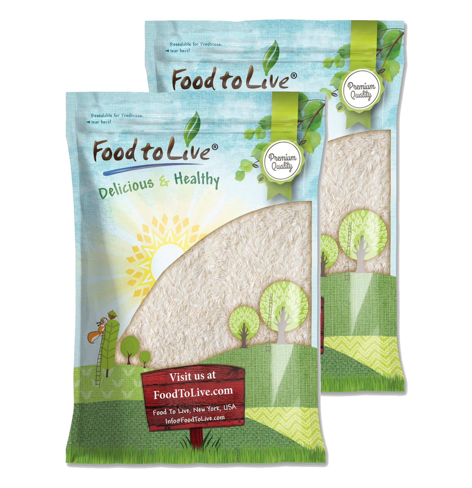 Long Grain White Rice, 24 Pounds  Kosher, Raw, Vegan  by Food to Live