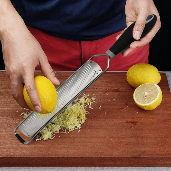 Long Grater with Zester, 1-Piece Stainless Steel for Cheese, Lemon, and Parmesan, Non-Slip Handle & Easy to Clean for Kitchen Prep and Garnishing Aestivo | Multicolor | AESTIVO