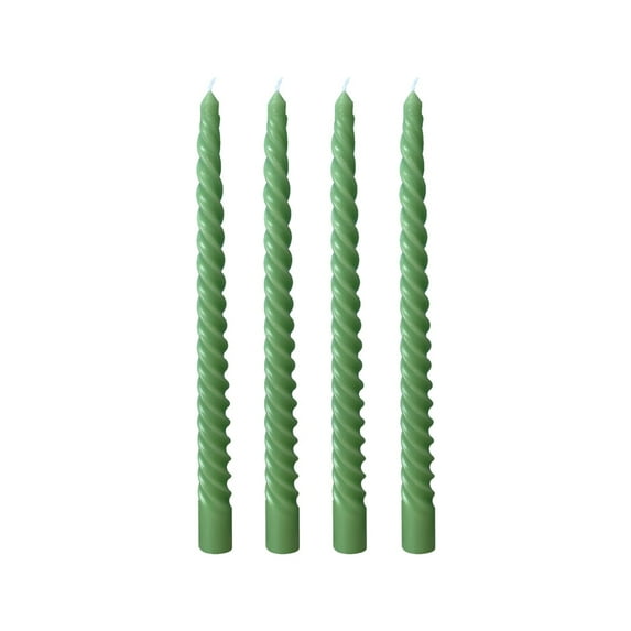 Long Green Tapered Candles for Wedding, Banquet, or Party Decoration, Ideal for Table Settings and Romantic Atmosphere, Set of 4