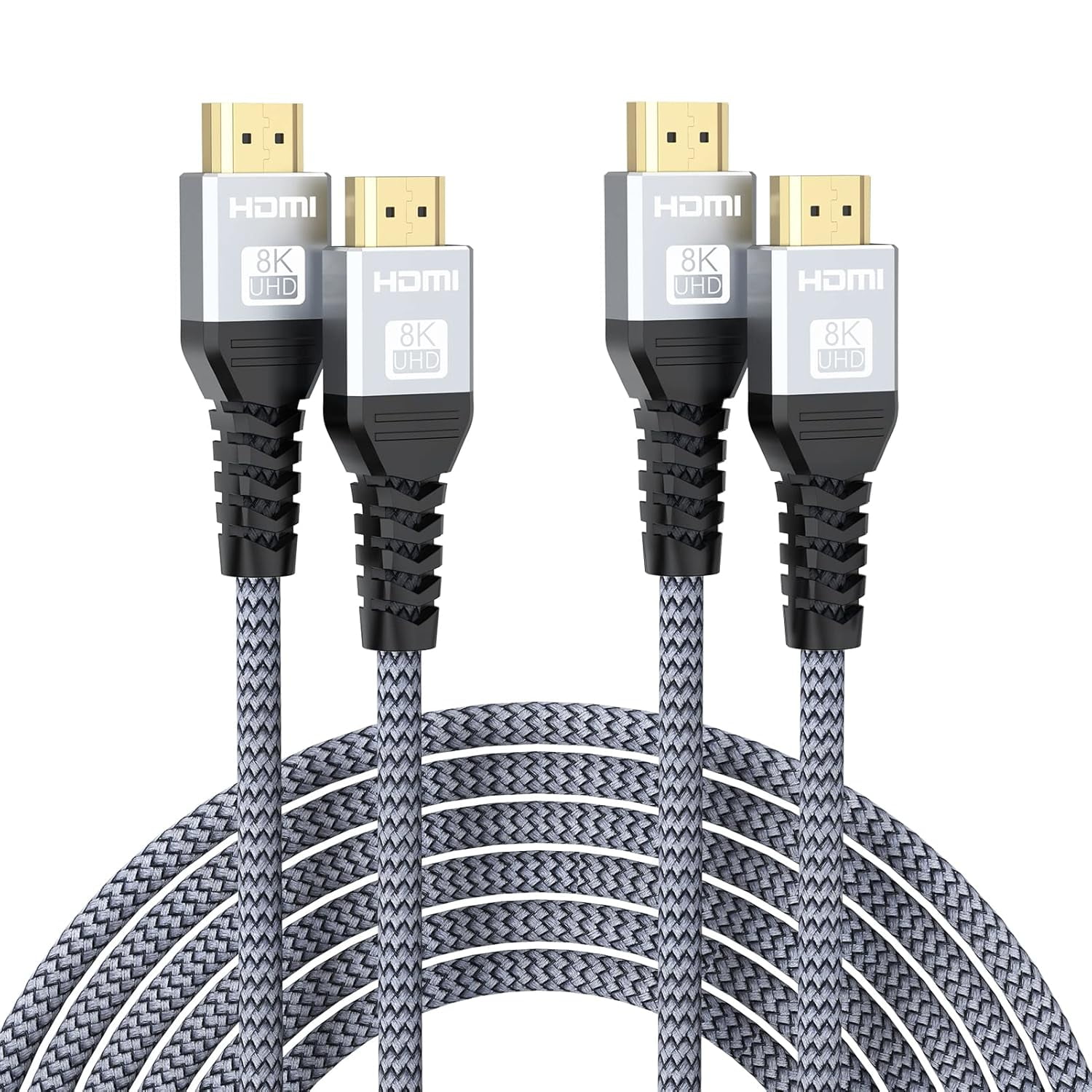 Long HDMI Cable 15FT 2-Pack, 8K HDMI 2.1 Cable 15 Foot HDMI to HDMI ...