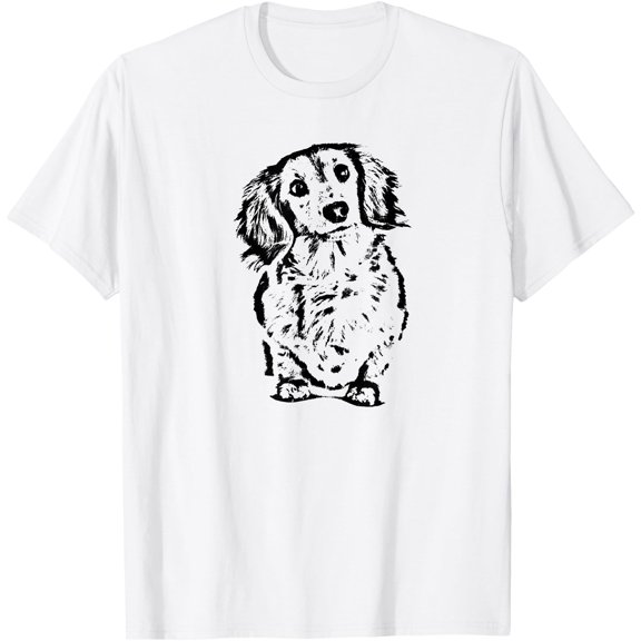Long Hair Dachshund Lover Doxie Mom Dad Cute Wiener Dog Unisex T-Shirt for Men Women Kids Toddler,White Color,Size 2T