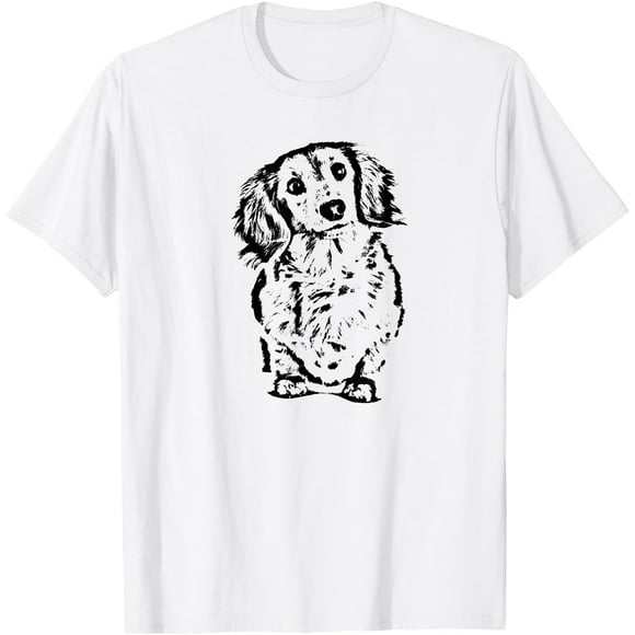 Long Hair Dachshund Lover Doxie Mom Dad Cute Wiener Dog Unisex T-Shirt for Men Women Kids Toddler,White Color,Size 3T