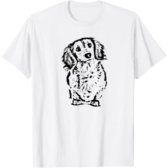 Long Hair Dachshund Lover Doxie Mom Dad Cute Wiener Dog Unisex T-Shirt for Men Women Kids Toddler