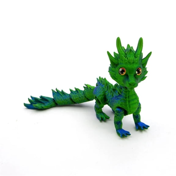 Long Haired 3D Printed Dragon Movable Joint Home Office Dragon Model Crafts Multi-color Dragon Action Figure Garden Decoration