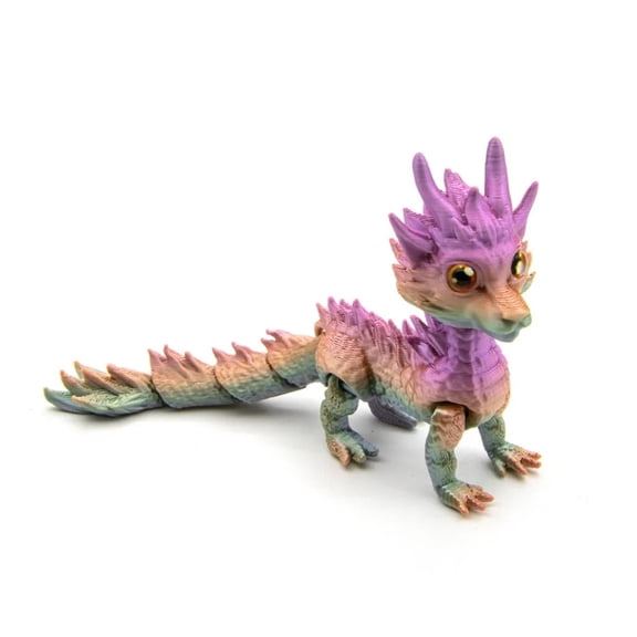 Long Haired 3D Printed Dragon Movable Joint Home Office Dragon Model Crafts Multi-color Dragon Action Figure Garden Decoration
