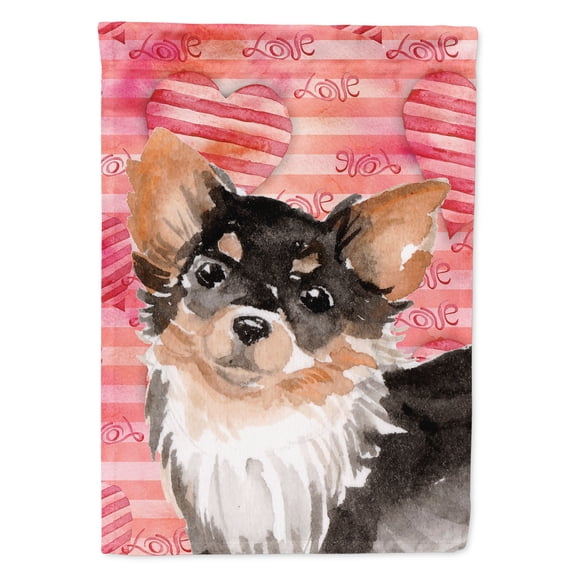 Long Haired Chihuahua Love Garden Flag