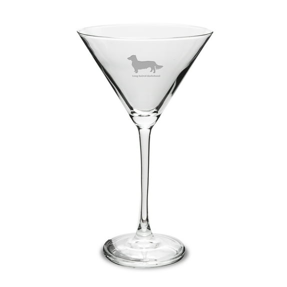 Long Haired Dachshund 10 oz Classic Martini Glass