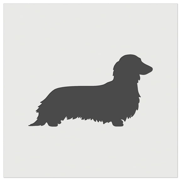 Long Haired Dachshund Dog Solid DIY Cookie Wall Craft Stencil - 3.5 Inch