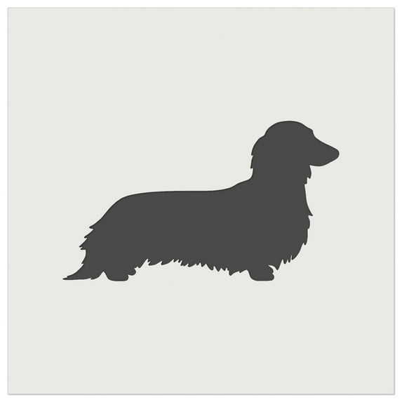 Long Haired Dachshund Dog Solid DIY Cookie Wall Craft Stencil - 4.5 Inch