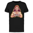 thumbnail image 1 of Long Haired Gamer Controller T-Shirt Men -Image by Shutterstock, Male Large, 1 of 4