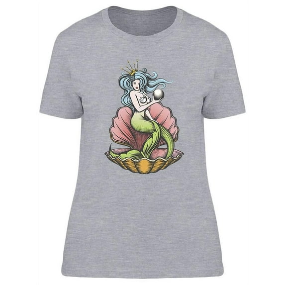 Long Haired Mermaid Tattoo T-Shirt Women -Image by Shutterstock, Female x-Large