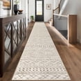 thumbnail image 1 of Long Hallway Runner Rug 2.6x18 Non-Slip Washable, Moroccan Vintage Beige Boho Kitchen Rugs Ultra Soft Distressed Geometric Floor Carpet Runners for Bedroom Laundry Stairway Entryway, 1 of 8