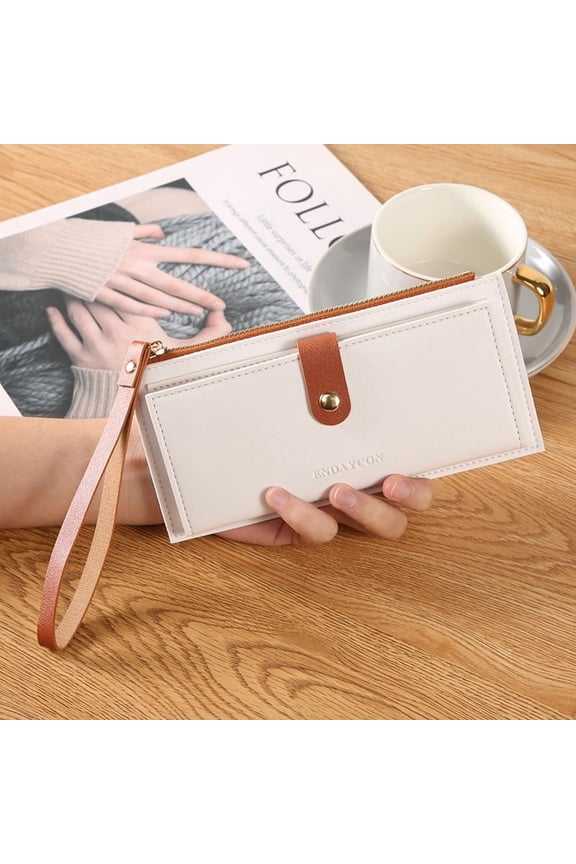 Long Handheld Wallet 70% off Flip Cover High-end Storage Fresh Student Coin Slot Multi-functional Wallet Leather Wallet Credit Card Bank Card Wallet