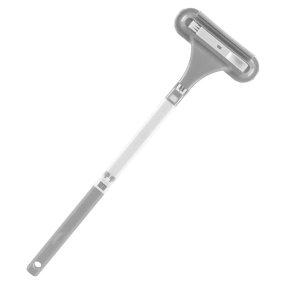 Long Handle 2-in-1 Screen Window Cleaning Brush Squeegee for Mesh Glass Gray 1pc