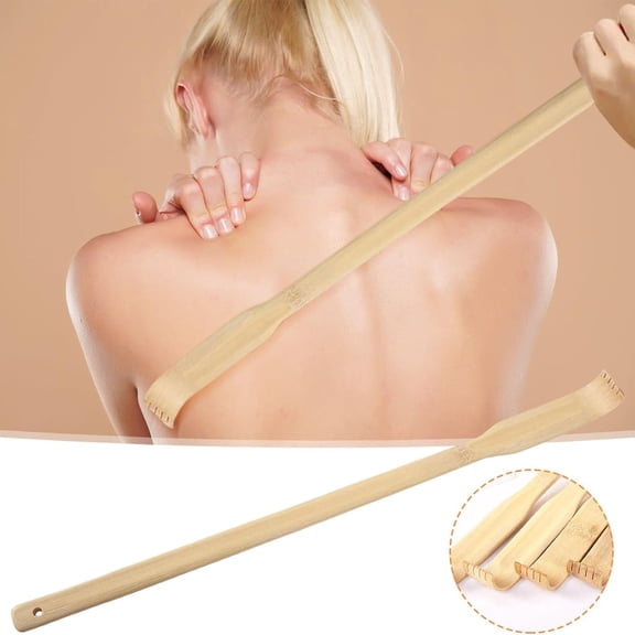 Long Handle Back Scratcher Cozival 16-Inch Long Handle Back Scratcher, Traditional Wooden Body Massager with Finger-Like Design for Scratching Itches, Natural Bamboo Material, Wooden Massage Tool