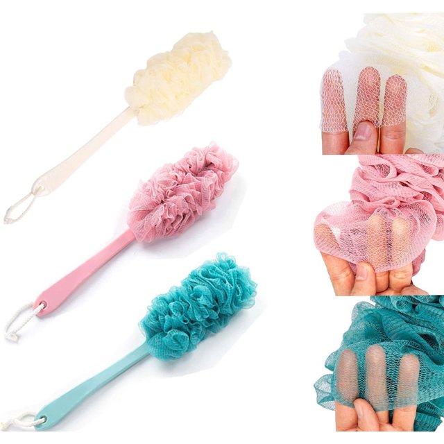 Long Handle Back Scrubber, Exfoliating Loofah Back Scrubber for Men and