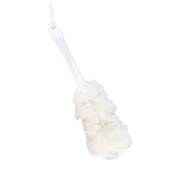 Long-Handle Bath Brush, 16.9 x 4.7 in Soft Mesh Shower Sponge With Hanging Loop and Extended Reach