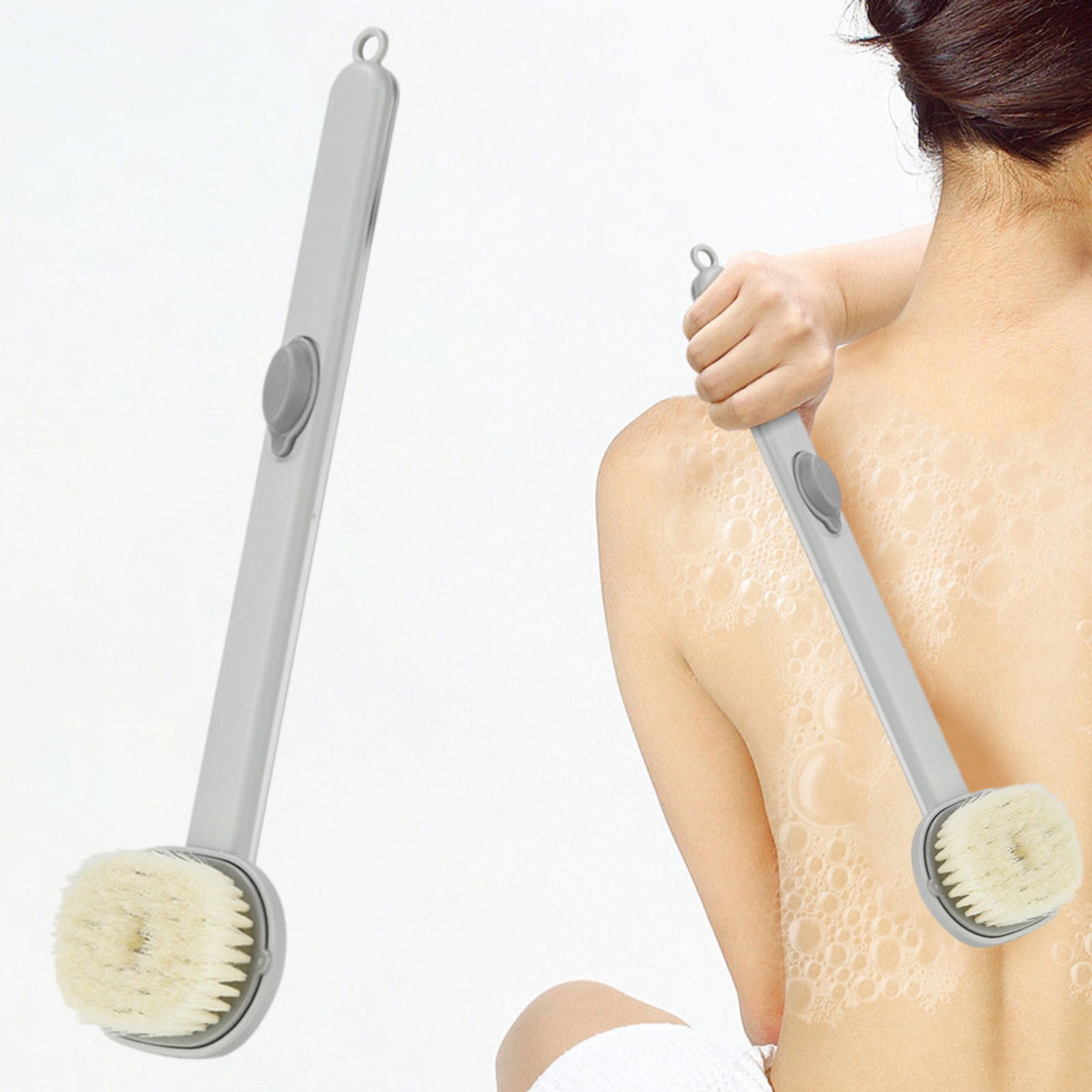 15.7" Long Handle Bath Brush With Dual Sides - Exfoliating & Soft Natural Fiber Brush 4 thumbnail image