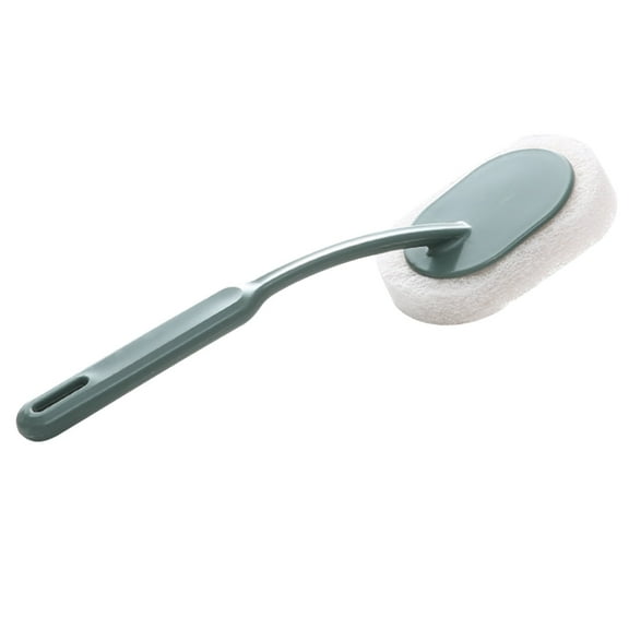 Long Handle Bathroom Cleaning Brush - 30.5cm PP Sponge Scrubber for Tiles, Bathtub & Floors - Thickened Foam Head with Comfort Grip - Multi-Surface Scrub Brush