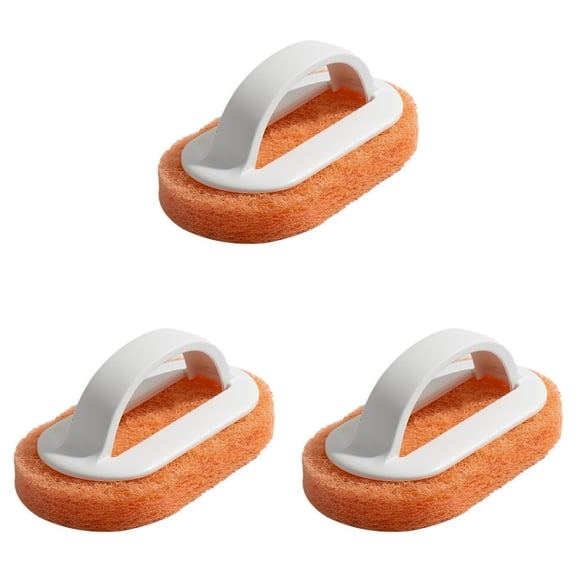 Long Handle Bathtub Brush,Non-Abrasive Scrubber for Soap Scum Removal,Multi-Surface Cleaning Pad for Shower Tiles,Grout,Sinks & Pool Steps,Ergonomic Bathroom Scouring Sponge with Scratch-Free Design