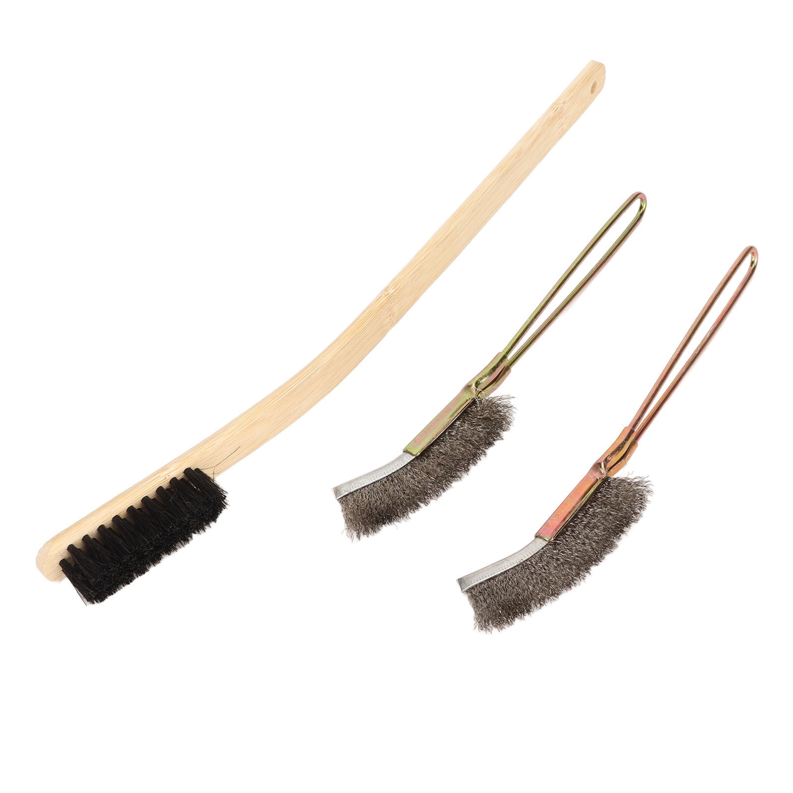 Long Handle Bird Cage Cleaning Brush Bamboo Stainless Steel Medium