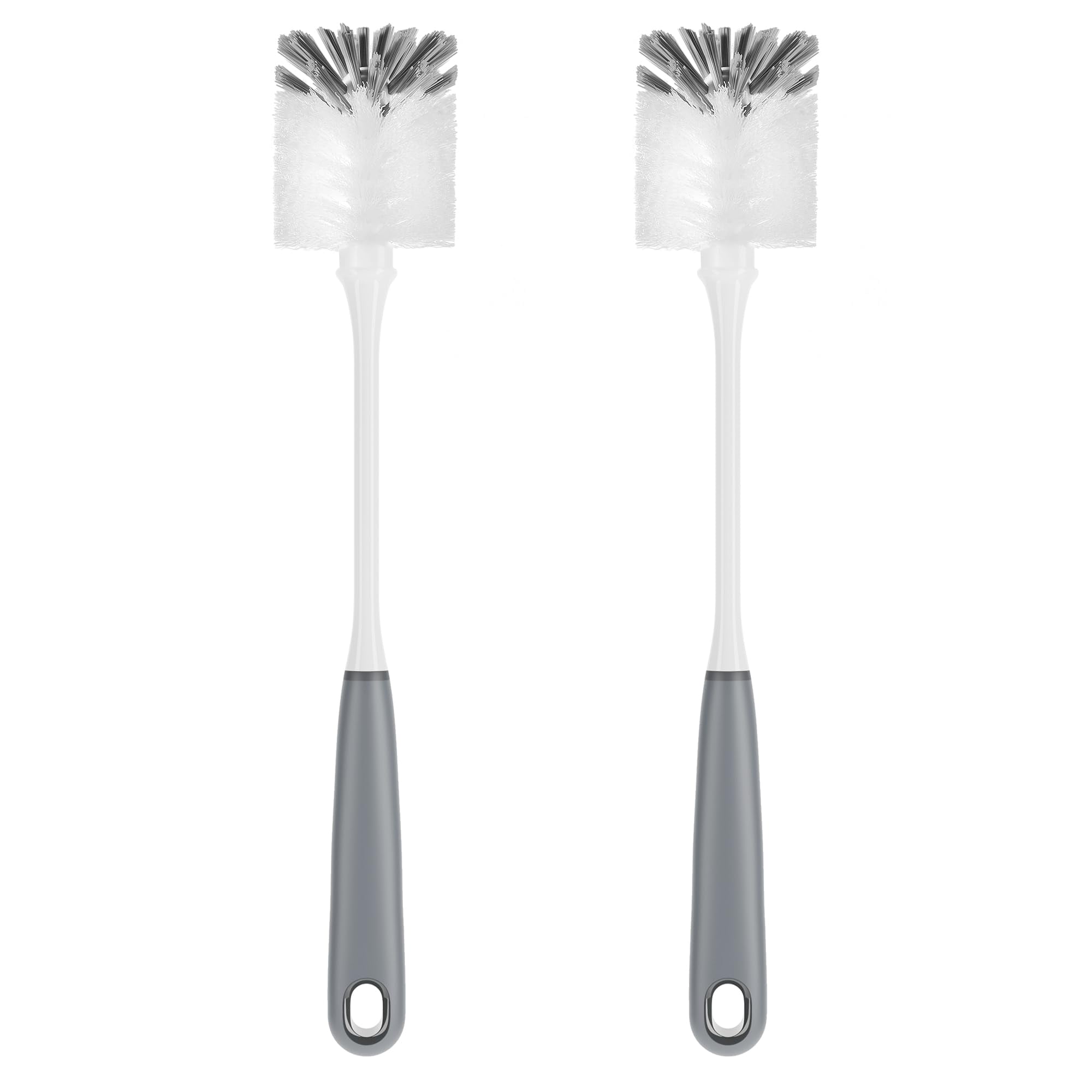 Long Handle Bottle Brush, Flexible Scrub Brush for Water Bottles, Glasswares, Mugs, Black, 2 Pack