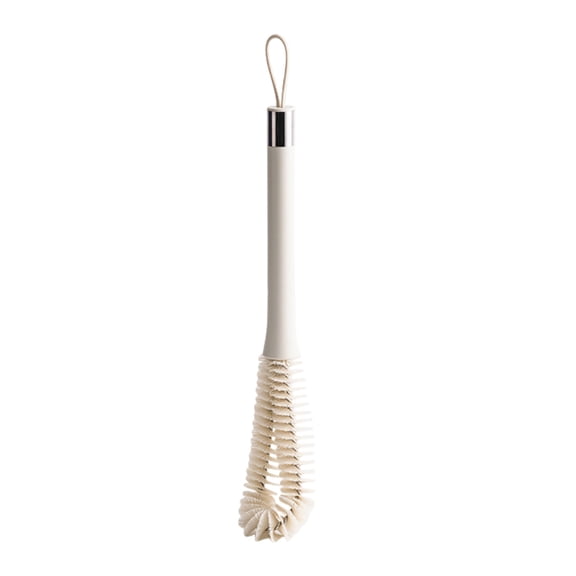 Long Handle Bottle Cleaning Brush with Dense Bristles, 15” Deep Clean Brush for Sports Bottles, Mugs, Vases, Tall Glassware, and Cups with Hanging Loop for Easy Storage