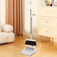 thumbnail image 1 of Long Handle Broom and Dustpan Set, Self Cleaning Dustpan with Scraper Teeth, 180 Degree Rotatable Broom for Under Furniture, Stand Up Storage for Home Cleaning, 1 of 6