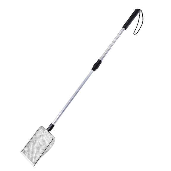 Long Handle Cat Litter Scooper, 35" Telescopic Stainless Steel Metal Litter Sifter, Extendable Deep Shovel Pooper Scooper with Fine Mesh for Multi-Cat Litter Box