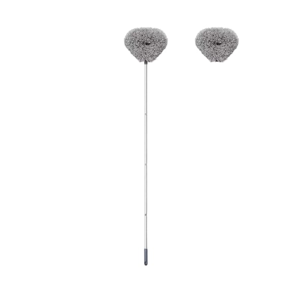 Long Handle Ceiling Fan Duster with Extension Pole, Microfiber Static Cleaning Tool for High Ceilings, Adjustable Gap Dusting Brush with Washable Head, Home Household Cleaner for Fans