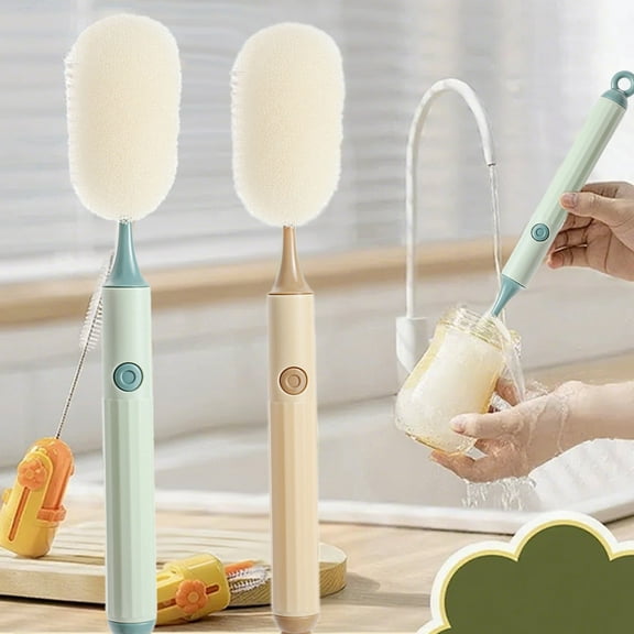 Long Handle Cup Cleaning Sponge Brush for Bottles Glasses and Tumblers Efficient Household Cleaning Tool